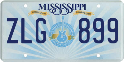 MS license plate ZLG899