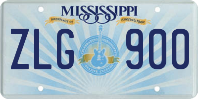 MS license plate ZLG900