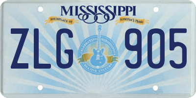 MS license plate ZLG905