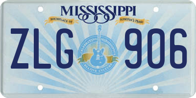 MS license plate ZLG906