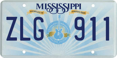 MS license plate ZLG911