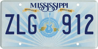 MS license plate ZLG912