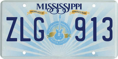 MS license plate ZLG913