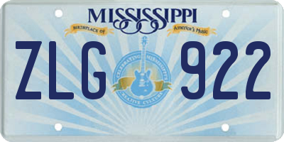 MS license plate ZLG922