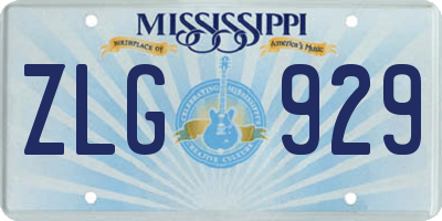 MS license plate ZLG929