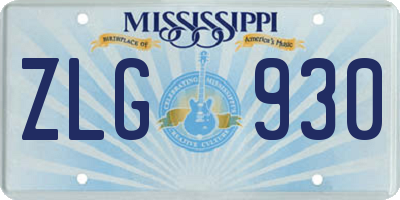MS license plate ZLG930