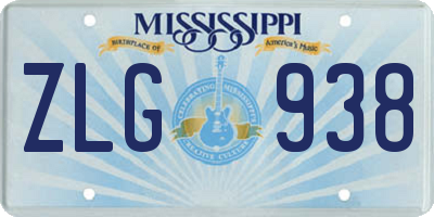 MS license plate ZLG938