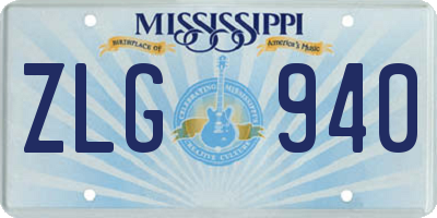 MS license plate ZLG940