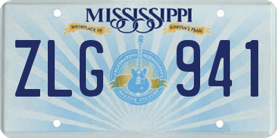 MS license plate ZLG941