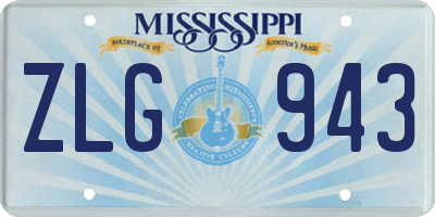 MS license plate ZLG943