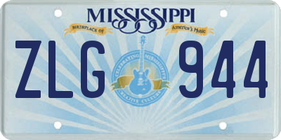 MS license plate ZLG944