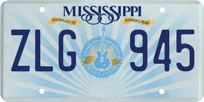 MS license plate ZLG945