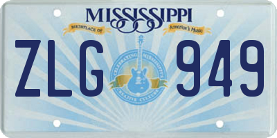MS license plate ZLG949