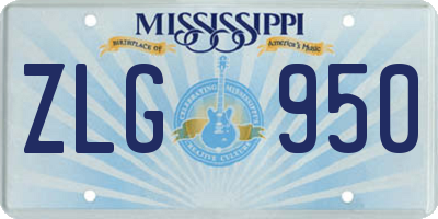 MS license plate ZLG950
