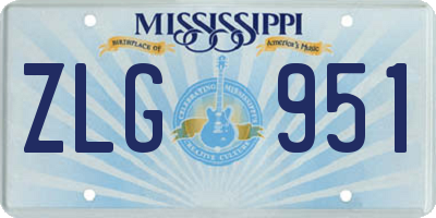 MS license plate ZLG951