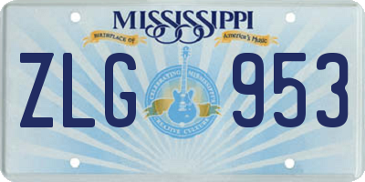 MS license plate ZLG953