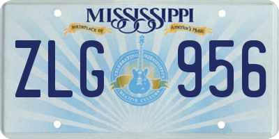 MS license plate ZLG956