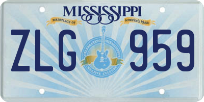 MS license plate ZLG959