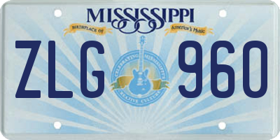 MS license plate ZLG960