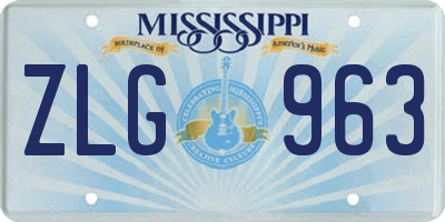 MS license plate ZLG963