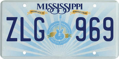 MS license plate ZLG969