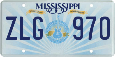 MS license plate ZLG970