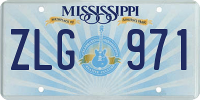 MS license plate ZLG971