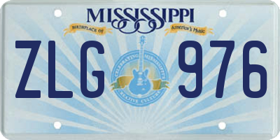 MS license plate ZLG976