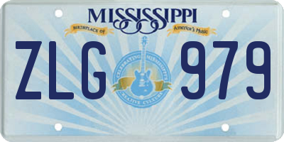 MS license plate ZLG979
