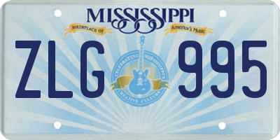 MS license plate ZLG995