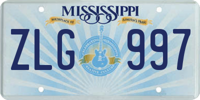 MS license plate ZLG997