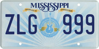 MS license plate ZLG999