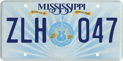 MS license plate ZLH047