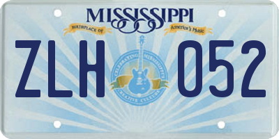 MS license plate ZLH052