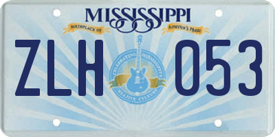 MS license plate ZLH053
