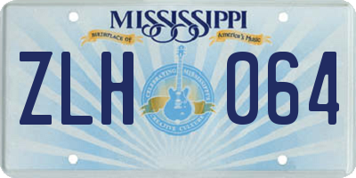 MS license plate ZLH064