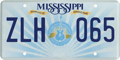 MS license plate ZLH065