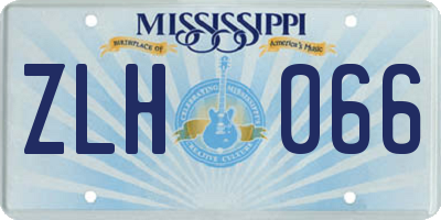 MS license plate ZLH066