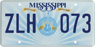 MS license plate ZLH073