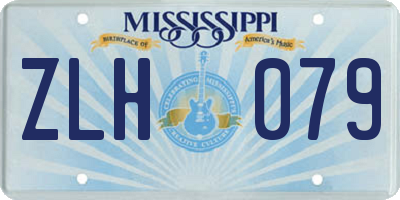 MS license plate ZLH079