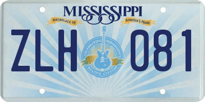 MS license plate ZLH081