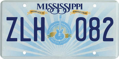 MS license plate ZLH082