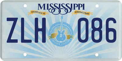 MS license plate ZLH086