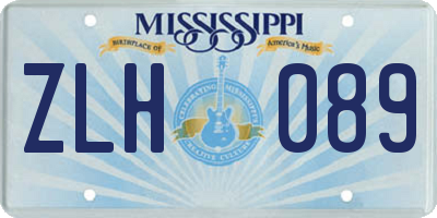 MS license plate ZLH089