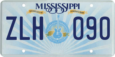 MS license plate ZLH090