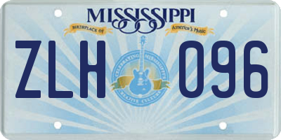 MS license plate ZLH096