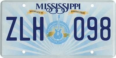 MS license plate ZLH098