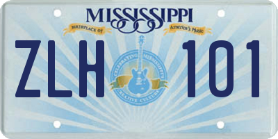 MS license plate ZLH101