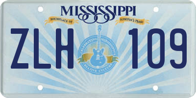 MS license plate ZLH109