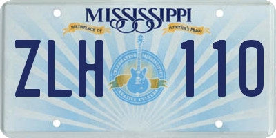 MS license plate ZLH110